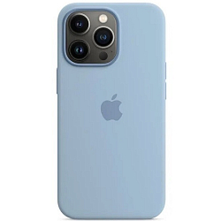 Силиконовый чехол SILICONE CASE для iPhone 13 Blue Fog (MagSafe + анимация NFC) c LOGO