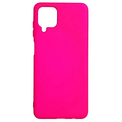 Задняя накладка SILICONE COVER Soft Mate для Samsung Galaxy A12 розовый неон