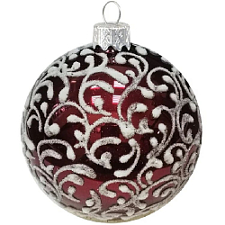 Шар "Вьюнок-веточка морозная" (светло-коричневый), 65мм, в подарочной упаковке КУ-65-18470/7