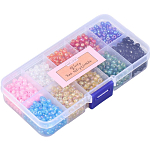Бисер стекло 6/0 в шкатулке 10 делений "Разноцветный" 1 деление=10 гр 12,8х6,5х2,2 см   9359048