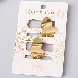 Краб для волос "Либерти" (набор 2 шт) сердце, 1,5 см, золото 9298916