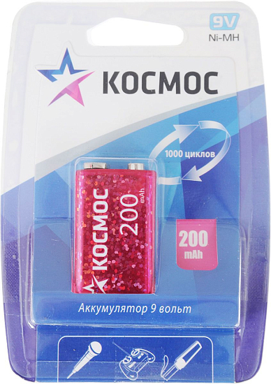 Аккумулятор КОСМОС 6F22 BL-1 (200mAh)