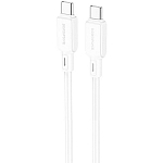 Кабель Type-C <--> Type-C  1.0м BOROFONE BX94 Silicon, белый, 60W