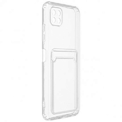Задняя накладка ZIBELINO Silicone Card Holder Case для Samsung Galaxy A22s 5G (прозрачный) защита камеры
