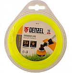 Леска для триммера DENZEL круглая 2,4 мм х 15 м, блистер FLEX CORD