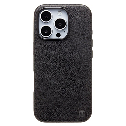 Задняя накладка Cellis SM031 SafeMag для iPhone 16 Pro Натуральная кожа (black) (237502)