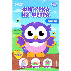 Аппликация из фетра для малышей «‎Мудрая совушка»‎, 15 х 10 см