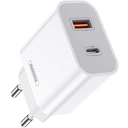 Сетевое ЗУ 1USB/1Type-C 3A REMAX RP-U68, Surie Series, белый