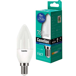 Лампа светодиодная CAMELION C35 8W/6500К/E14
