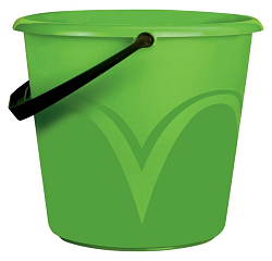 Ведро 6л LAIMA 603891, без крышки, пластиковое, пищевое, с глянцевым узором, цвет зеленый, мерная шкала