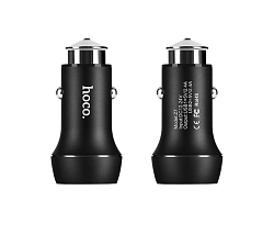 Авто ЗУ 2USB 2.4A/1A HOCO Z7 чёрный, в коробке ( Kingkong series)