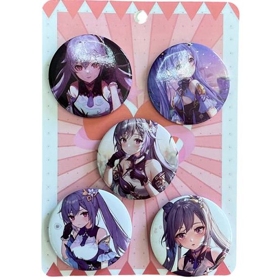 Набор значков 5шт. 45мм "Боги импакта" №2