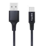 Кабель USB <--> Type-C  2.0м FAISON HX14 ALUM ткань, серебряный