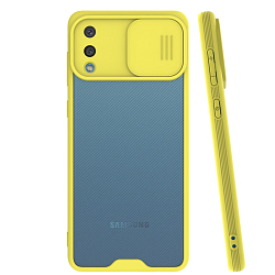 Силиконовый чехол REALM для Samsung Galaxy A02 (Желтый) со слайд-камерой