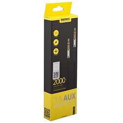 Кабель Jack 3.5 <--> Jack 3.5  2.0м REMAX L200 чёрный