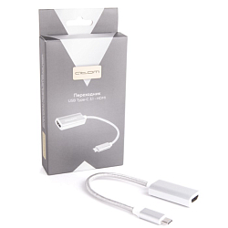 Переходник Type-C <--< HDMI АТОМ серебряный