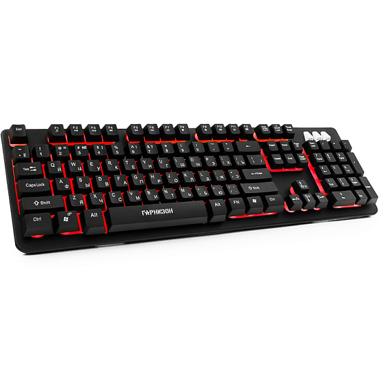 Клавиатура ГАРНИЗОН GK-300G металл, черная, USB
