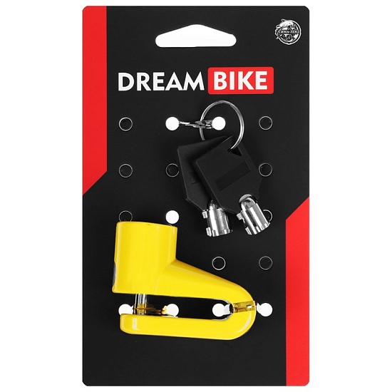 Велозамок противоугонный на дисковый тормоз, цвет жёлтый   7521351