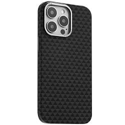 Задняя накладка KEEPHONE KEVILAR PARIS MAGSAFE CARBON CASE для iPhone 16 PRO MAX (BLACK)