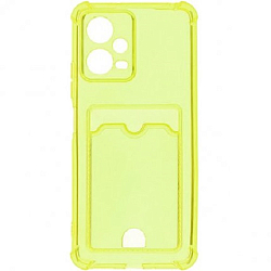 Задняя накладка ZIBELINO Silicone Card Holder для Xiaomi Poco X5 Pro 5G (желтый) защита камеры