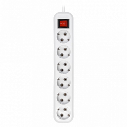Сетевой удлинитель  2.0м SMARTBUY SBE-16-6-02-ZS, 6 розеток, 16А/3,5кВт с выкл. и заземлением ПВС 3х1,0