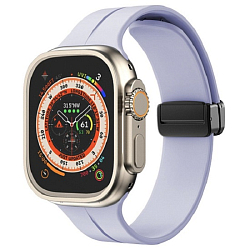 Силиконовый ремешок ApW29 для Apple Watch 42/44/45/49mm на магните (light violet)