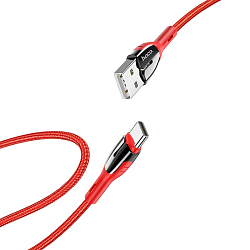 Кабель USB <--> Type-C  1.2м HOCO U89 нейлон, красный