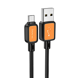 Кабель USB <--> microUSB  1.0м HOCO X108 Benefit, чёрный