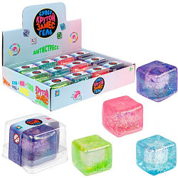 Мялка-антистресс «Куб», 5 см, цвета МИКС, в пакете