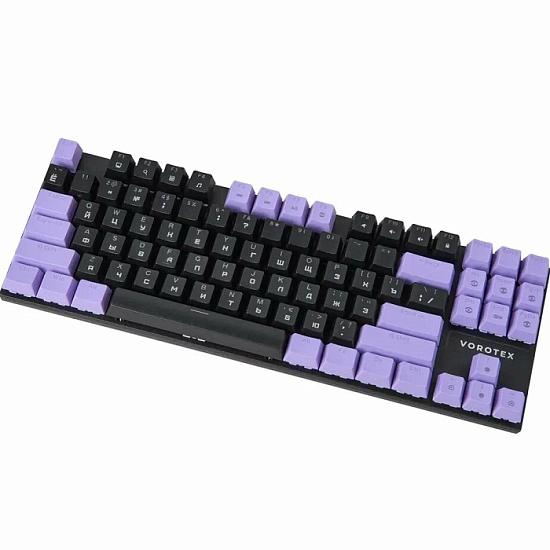 Клавиатура VOROTEX K87S Red Switch, Чёрный,фиолетовый