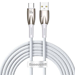 Кабель USB <--> Type-C  1.0м BASEUS Glimmer series, белый, 100W (CADH000402)