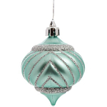 Новогоднее подвесное украшение "Капелька в бирюзовом" из полистирола / 6x6x7,5см арт.89156