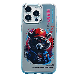 Задняя накладка PC092 для iPhone 15 Pro Max (енот) (transparent)