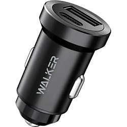 Авто ЗУ 1USB/1Type-C 3A WALKER WCR-25 черное