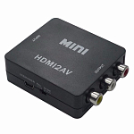 Переходник HDMI >--< RCA (техпак) черный