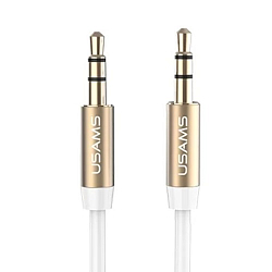 Кабель Jack 3.5 <--> Jack 3.5  1.0м USAMS YP-01, 1.0м, круглый, белый