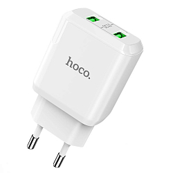 Сетевое ЗУ 2USB 3A HOCO N6, Charmer, белый, QC3.0, 18W