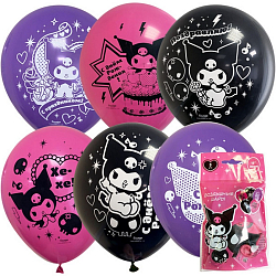 Шар латексный 12" «Kuromi», набор 5 шт., МИКС