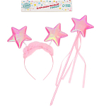 Карнавальный набор «Звёздочка», ободок, жезл, цвет розовый 3544598