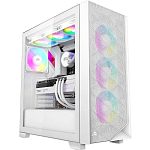 Корпус PCCooler C3D510 WH ARGB, Tempered Glass Full Tower, White, TG, 0.7 SPCC, 3x120mm ARGB E-ATX, ATX, mATX, mITX 170/390/410mm 2x2.5"