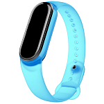 Силиконовый ремешок STR для XIAOMI MI Band 5/6/7 прозрачно-синий