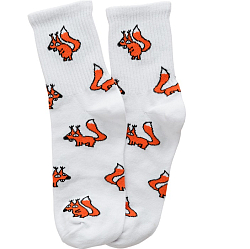 Злая белка носки женские (комплект 1 пара) (23-25, белый)