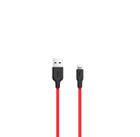 Кабель USB <--> Lightning  1.0м HOCO X21 красный, чёрная вставка