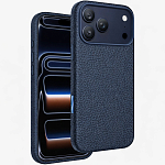 Задняя накладка KEEPHONE LYCUCCI MagSafe Silicone Leather Case для iPhone 17 Pro Max, синий
