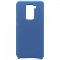 Задняя накладка SILICONE COVER Color для Xiaomi Redmi Note 9 (010) синий