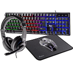 Набор Smartbuy F12 черный (SBC612GK) (клавиатура+мышь+гарнитура+коврик)