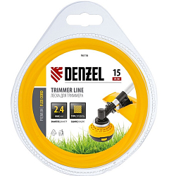 Леска для триммера квадрат 2,4 мм х 15 м,  блистер FLEX CORD// Denzel 96116