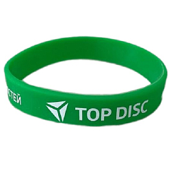 Силиконовый браслет TOP DISC с логотипом зеленый