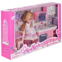 Кукла малышка RR017 на кухне с аксесс. в кор.