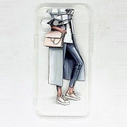 Задняя накладка MOBIS для iPhone 12 прозрачная с рисунком